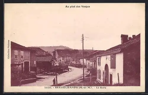 AK Bertrichamps, La Gare et les environs au pied des Vosges