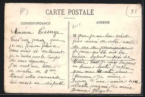 AK Saint-Remimont, Rue vers Crevéchamps avec épicerie et habitants