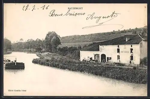 AK Bauzemont, Vue du canal et d`une maison au bord de l`eau