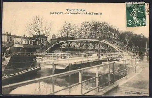 AK Saint-Mansuy, La Passerelle et le Pont Tournant