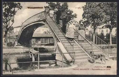 AK Saint-Mansuy, Passerelle sur le canal