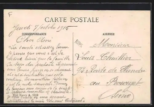 AK Parroy, Vue intérieure avec puits et cheval au village