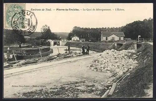 AK Pierre-la-Treiche, Le Quai de débarquement, L`Écluse