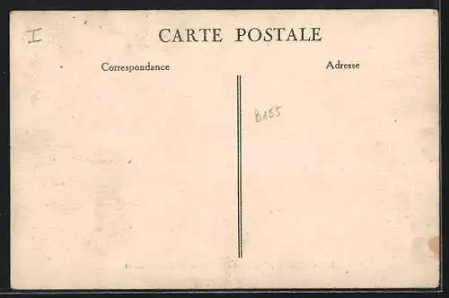 AK Lay-St-Remy, Café Delandtsheer et vue de la route bordée d`arbres