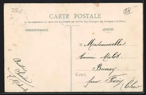 AK Landres, Central-Hôtel face à la gare