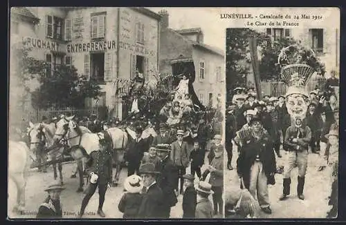 AK Lunéville, Cavalcade du 24 Mai 1914, Le Char de la France