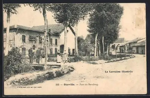 AK Diarville, Pont du Beaulong et scène de rue animée