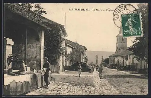 AK Favières, La Mairie et l`Église