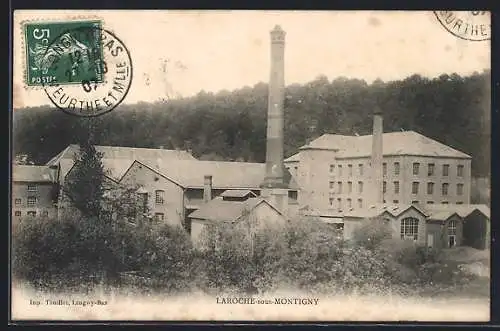 AK Laroche-sous-Montigny, Vue de l`usine et de la cheminée industrielle