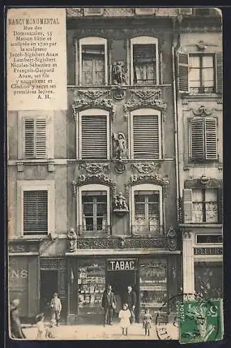 AK Nancy, Rue des Dominicains 55, Maison sculptée par Jacob-Sigisbert Adam