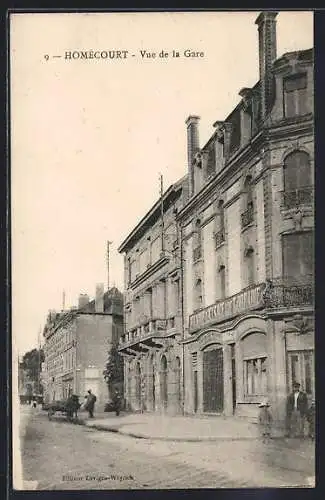 AK Homécourt, Vue de la Gare