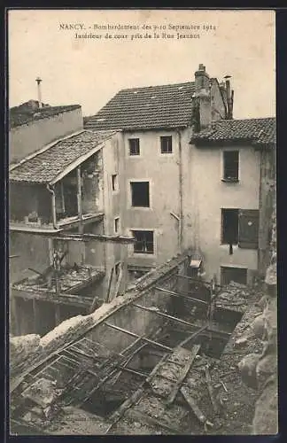 AK Nancy, Intérieur de cour après le bombardement des 9-10 Septembre 1914