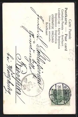 AK Fräulein hält Kuvert, Recommandiert Wert: 5000 Mark, Weihnachtsgruss, Postgeschichte