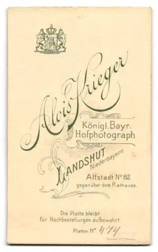 Fotografie Alois Krieger, Landshut, Altstadt 82, Porträt eines eleganten Herrn