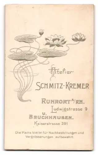 Fotografie C. Schmitz-Kremer, Ruhrort a/Rh., Ludwigstr. 9, Porträt eines Paares