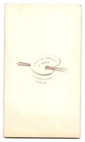 Fotografie F. Raps, Coeln, Comödienstrasse 16, Porträt eines Mannes