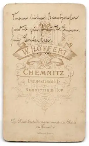 Fotografie W. Höffert, Chemnitz, Langestrasse 18, Porträt eines jungen Mannes