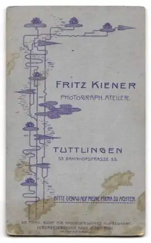Fotografie Fritz Kiener, Tuttlingen, Bahnhofstrasse 53, Porträt eines jungen Mannes