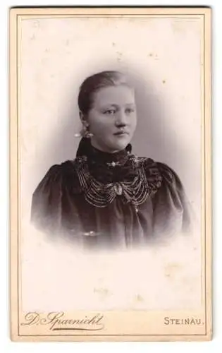 Fotografie D. Sparnicht, Steinau, Frauenportrait mit aufwendigem Schmuck