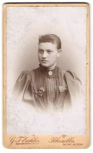 Fotografie G. F. Eichler, Schmölln, Portrait einer jungen Frau