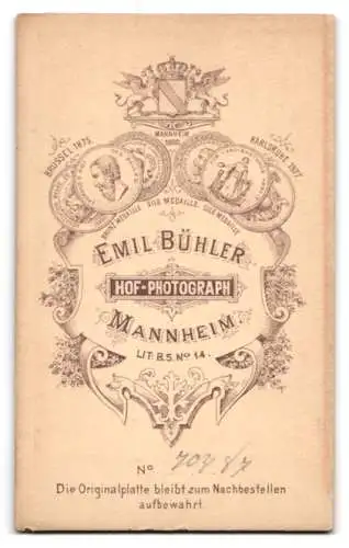 Fotografie Emil Bühler, Mannheim, Porträt eines Kindes