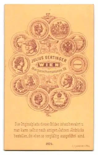 Fotografie Julius Gertinger, Wien, Margarethenstrasse 28, Porträt eines älteren Herrn mit Koteletten
