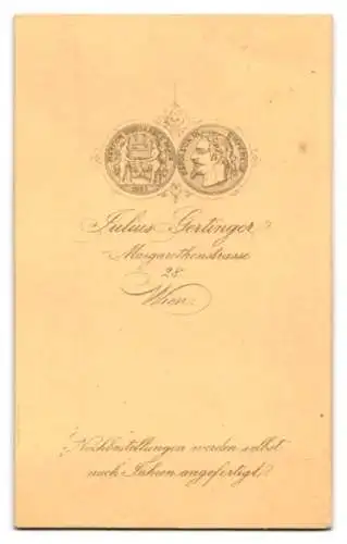 Fotografie Julius Gertinger, Wien, Margarethenstrasse 28, Porträt eines Herrn im Anzug