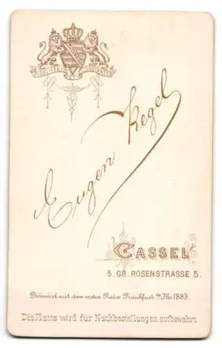 Fotografie Eugen Kegel, Cassel, Gr. Rosenstrasse 5, Porträt einer Frau