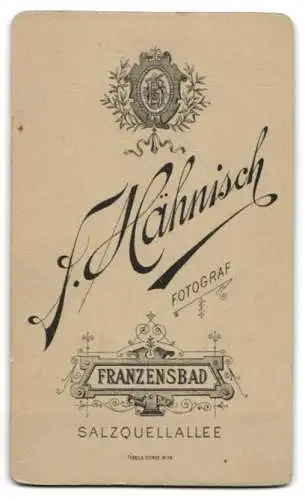 Fotografie F. Hähnisch, Franzensbad, Salzquellallee, Portrait einer Frau