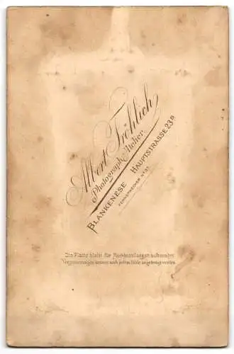Fotografie Albert Fröhlich, Blankenese, Hauptstr. 23b, Porträt eines kleinen Kindes