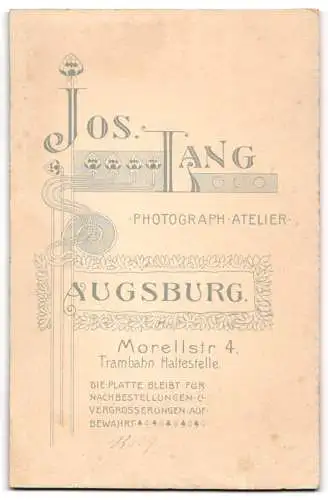 Fotografie Jos. Lang, Augsburg, Morellstr. 4, Portrait eines eleganten Paares