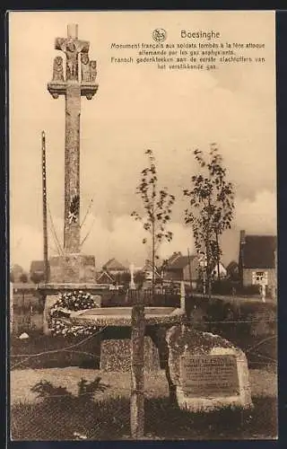 AK Boesinghe, Monument francais aux soldats tombes a la 1ere attaque allemande par les gaz asphyxiants