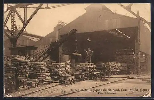 AK Couillet, Usines Metallurgiques du Hainaut, Parc a blooms