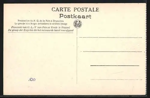 AK Bruxelles, Procession de N.-D. de la Paix, Le groupe des Anges précédant la célèbre image