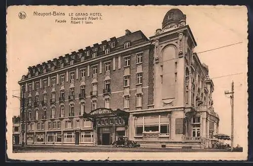 AK Nieuport-Bains, Le Grand Hotel, Boulevard Albert I.