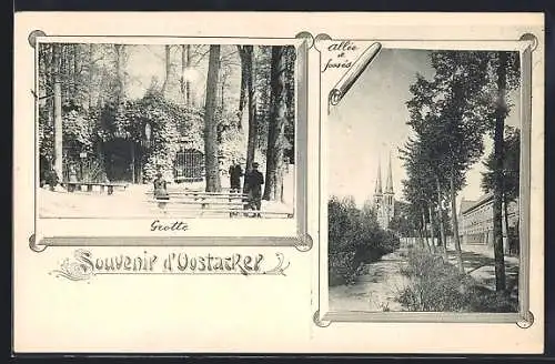 AK Oostacker, Grotte, Allée et fossés