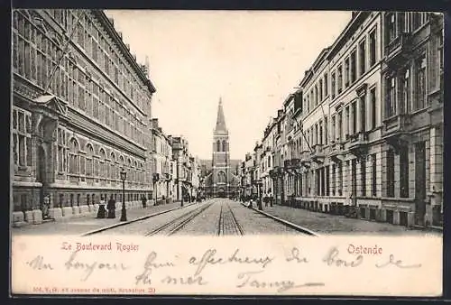 AK Ostende, Le Boulevard Rogier