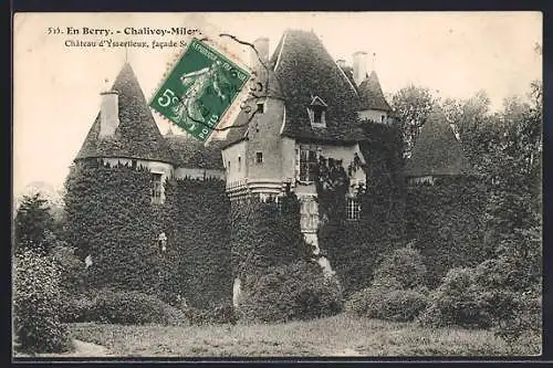 AK Chalivoy-Milon, Château d`Ysserieux, facade sud couverte de lierre