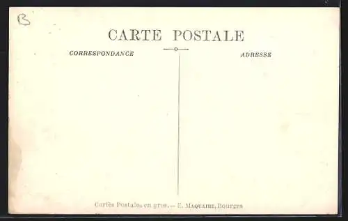 AK Sainte-Solange, Route de Brécy et vue sur l`église au loin