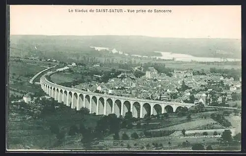 AK Saint-Satur, Le Viaduc de Saint-Satur, Vue prise de Sancerre