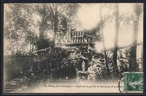 AK Ouzy, Copie de la grotte et basilique de Lourdes