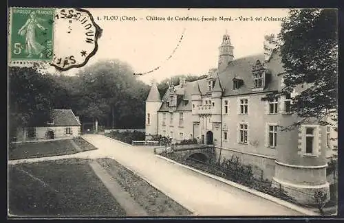 AK Plou, Château de Castelnau, facade Nord, Vue à vol d`oiseau