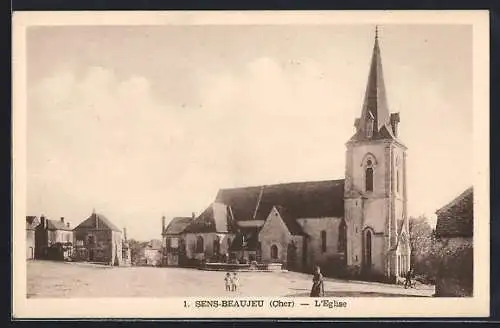 AK Sens-Beaujeu, L`Église et la place du village