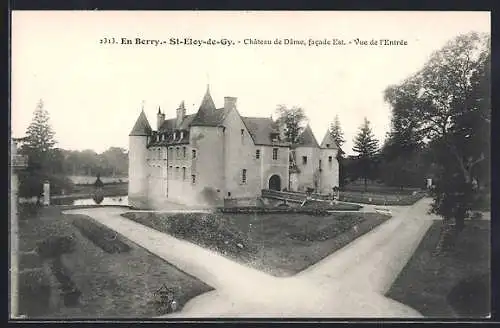 AK Saint-Eloy-de-Gy, Château de Dâme, facade Est, vue de l`entrée