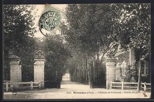 AK Nérondes, Château de Fontenay, Entrée du parc