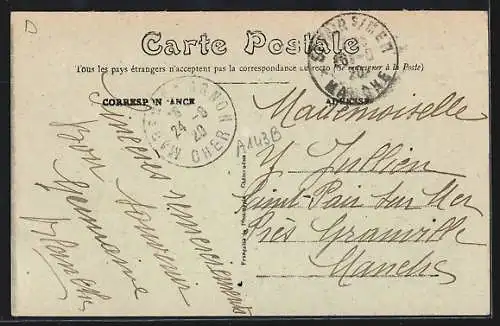 AK Mareuil-sur-Arnon, Les Bords de l`Arnon et ruines de l`ancien château