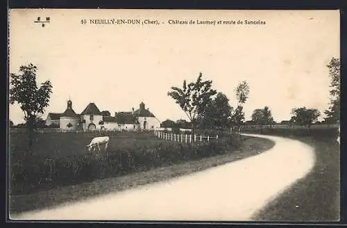 AK Neuilly-en-Dun, Château de Laumoy et route de Sancoins