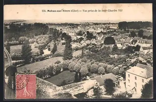 AK Mehun-sur-Yèvre, Vue prise de la tour Charles VII