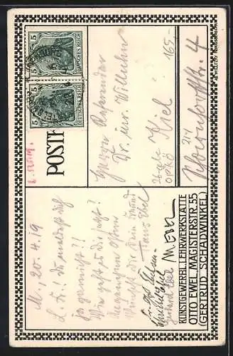 Künstler-AK sign. Gertrud Schadwinkel, Kunstgewerbl. Lehrwerkstätte O. Ewel: Königsberg, Steindammer Kirche