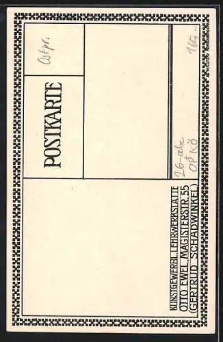 Künstler-AK sign. Gertrud Schadwinkel, Kunstgewerbl. Lehrwerkstätte O. Ewel: Königsberg, Entfestigungs-Arbeiten